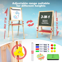 JOYOOSS Art Easel chalkboard side supporting early writing practice