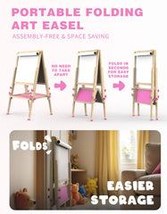 Joyooss Art Easel with double-sided magnetic surface for chalkboard and whiteboard use.