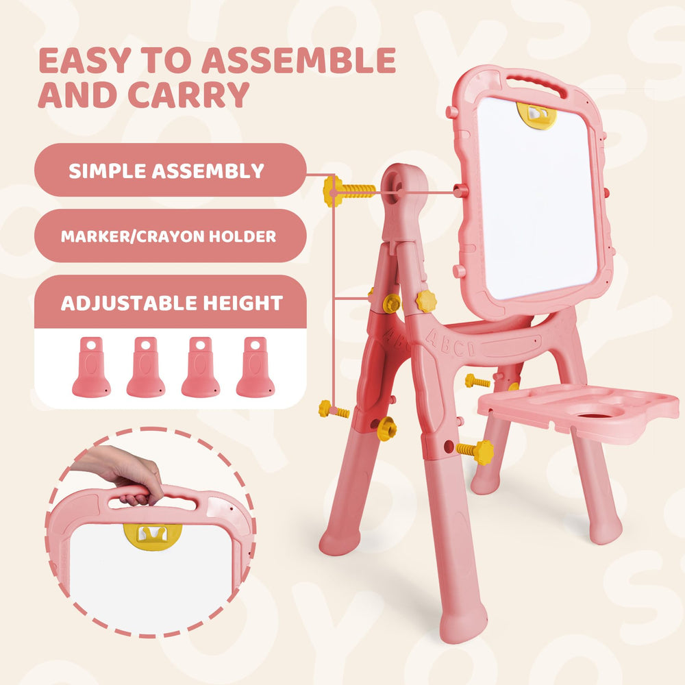 Joyooss easel is portable for outdoor family learning and travel.