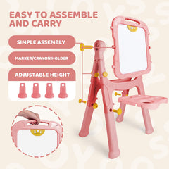Joyooss easel is portable for outdoor family learning and travel.