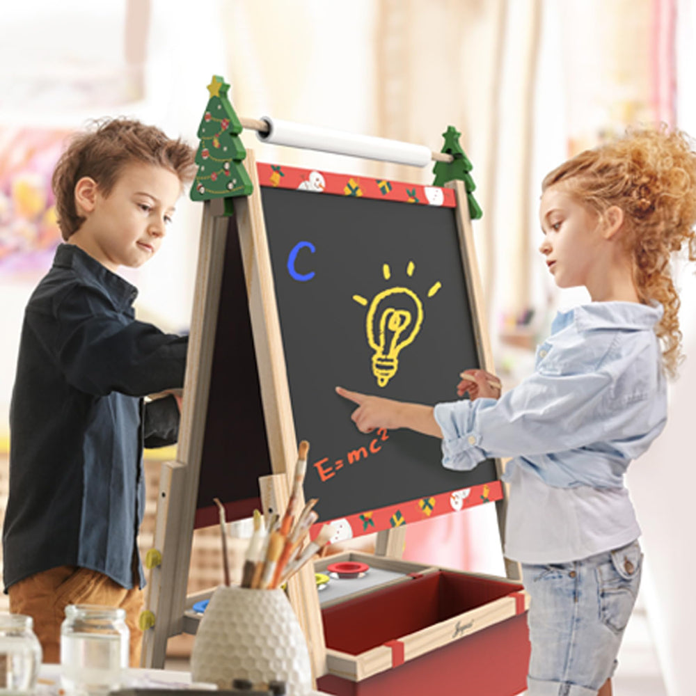Joyooss easel includes paper rolls and tools for color exploration.
