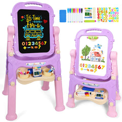 Joyooss art easel side view promotes collaborative painting for kids.