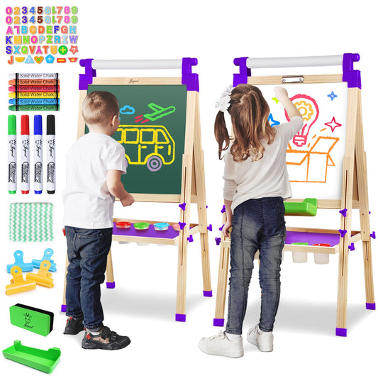 JOYOOSS Art Easel with wooden frame supports growing creativity for young artists.