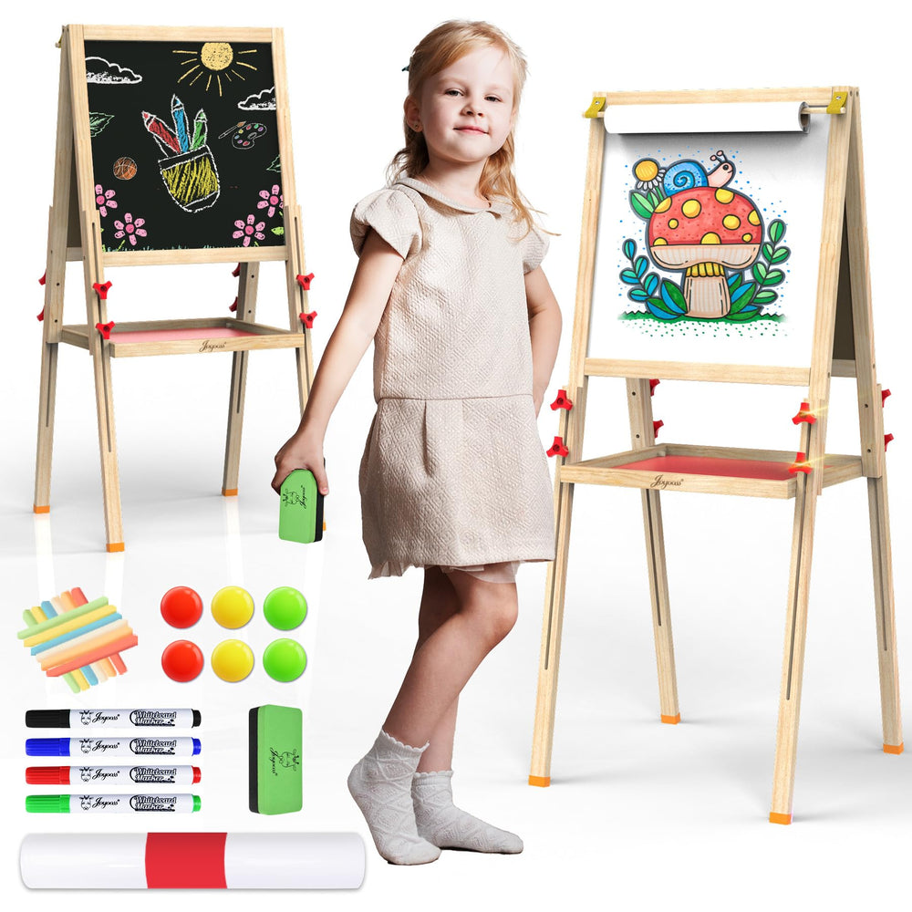 JOYOOSS Art Easel wooden frame showing sturdy build for kids' use