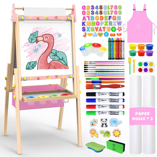 Joyooss art easel wooden stand for toddlers, encouraging early drawing and pretend play.