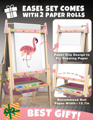 Joyooss double-sided magnetic board easel ideal for whiteboard and chalkboard learning.