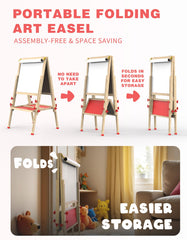 Joyooss Kids Easel double-sided board with magnetic chalk and whiteboard.