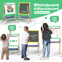 Joyooss Kids Easel whiteboard side supports quick note taking and color-friendly markers.