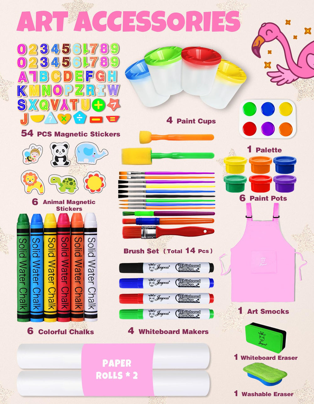 Joyooss safety features with rounded corners provide a durable, kid-friendly art station.