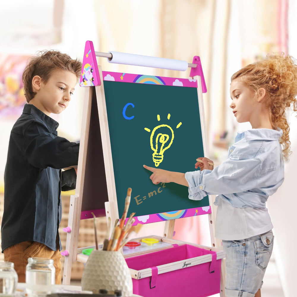 Joyoss art easel double-sided magnetic board supports creative drawing and learning.