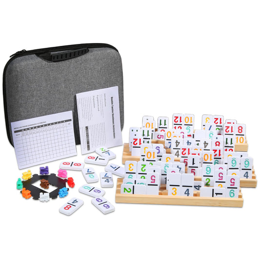 JOYOUSLIFE Mexican Train Dominoes tiles set ready for family game night