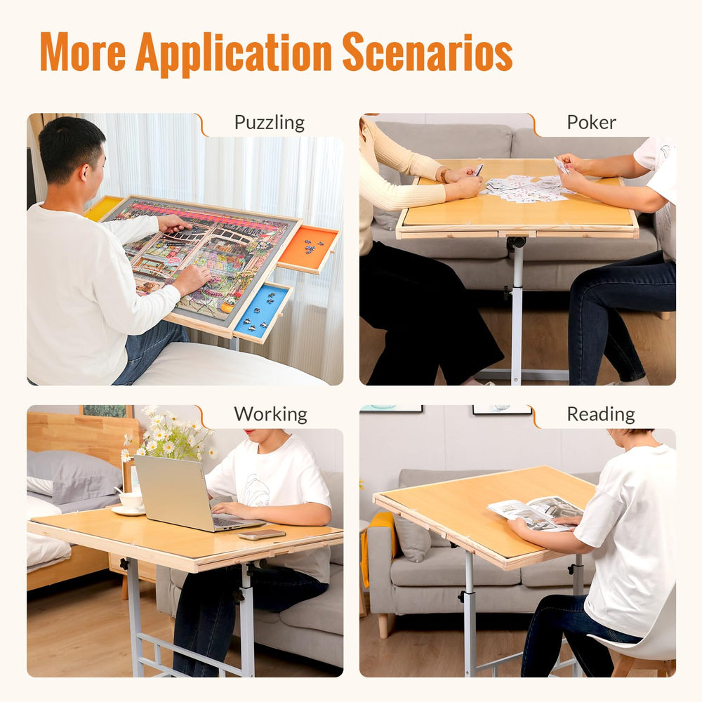 JoyPcsTable puzzle area setup showcases a tidy workspace for large layouts.