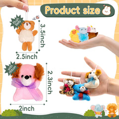 JoyRapt stuffed animals with hanging loop design for backpacks and pencil cases.