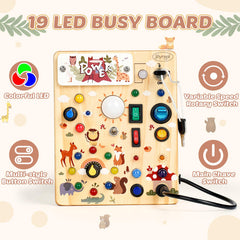Joyreal forest-theme buttons and switches build dexterity during interactive play.