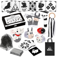 Joyreal high-contrast baby toys set for newborn visual exploration and tummy time.