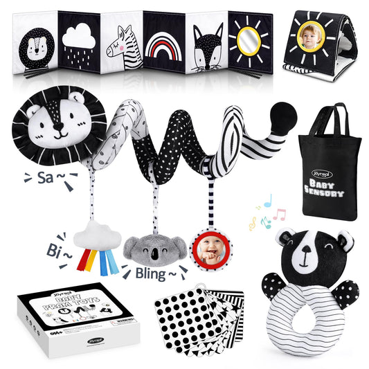 Joyreal high-contrast car-seat toy lion ready for on-the-go engagement