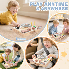 Joyreal Busy Board gearshift engages cause-and-effect learning.