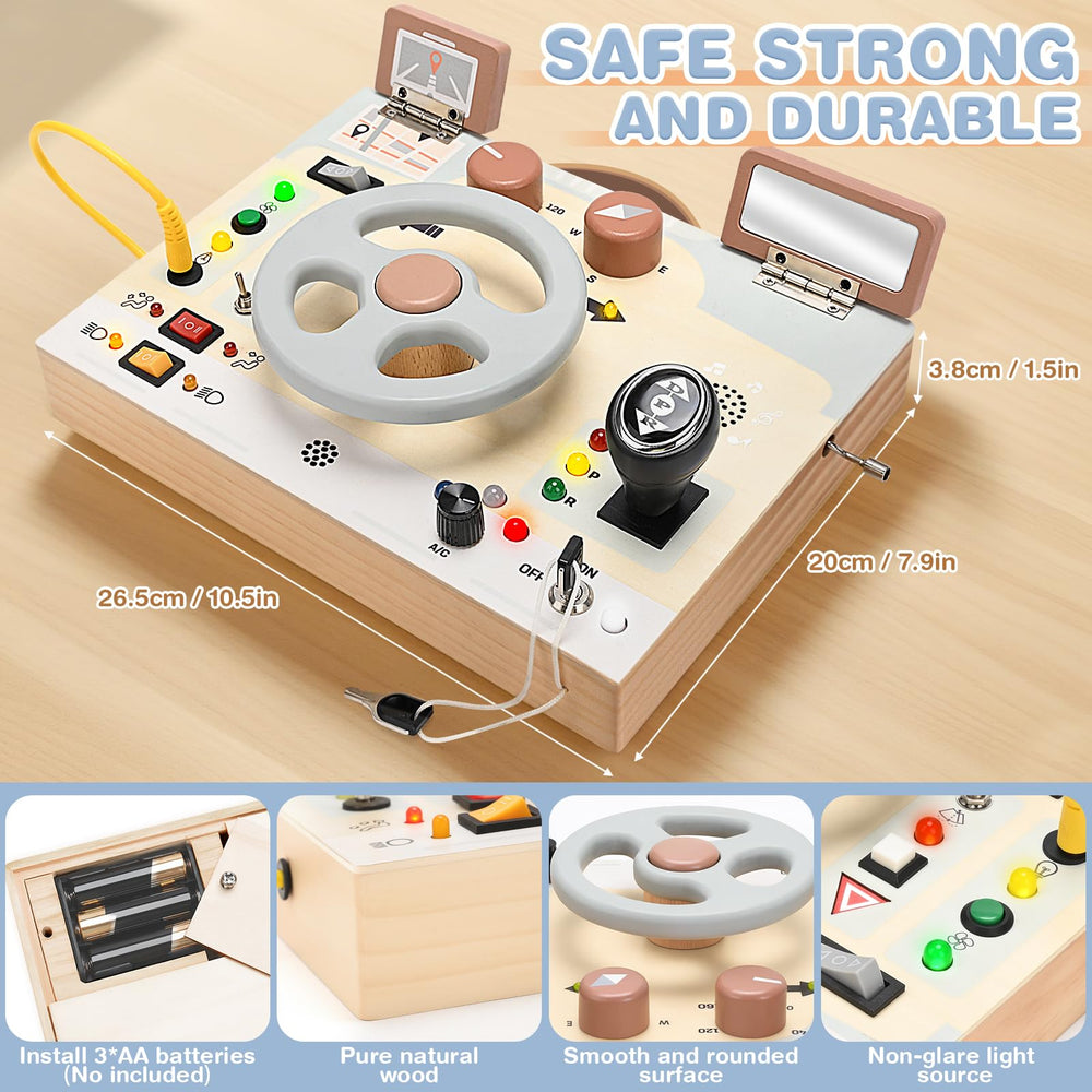 Joyreal Busy Board solid wood construction supports safe, durable use.