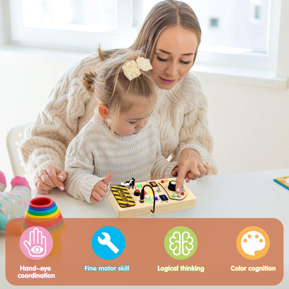Joyreal Montessori Busy Board makes a thoughtful gift for curious toddlers.