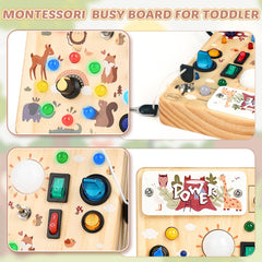 Joyreal portable busy board demonstrates travel-friendly design for on-the-go play.