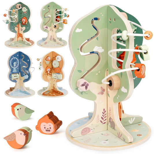 Joyreal tree-shape seasons cube invites curious 1-year-olds to explore seasons through play