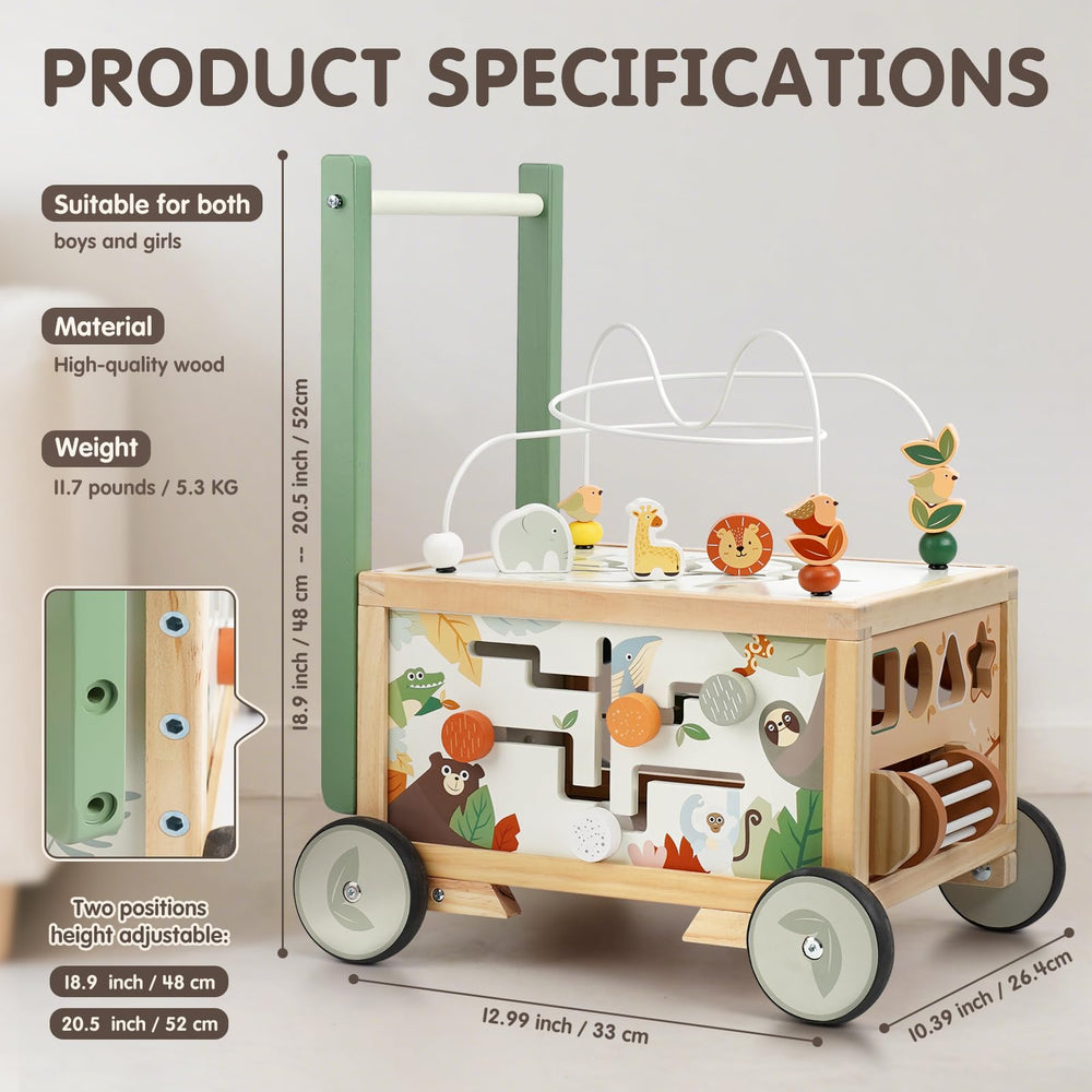 Joyreal wooden baby walker makes a thoughtful gift for babies 12 months and up.