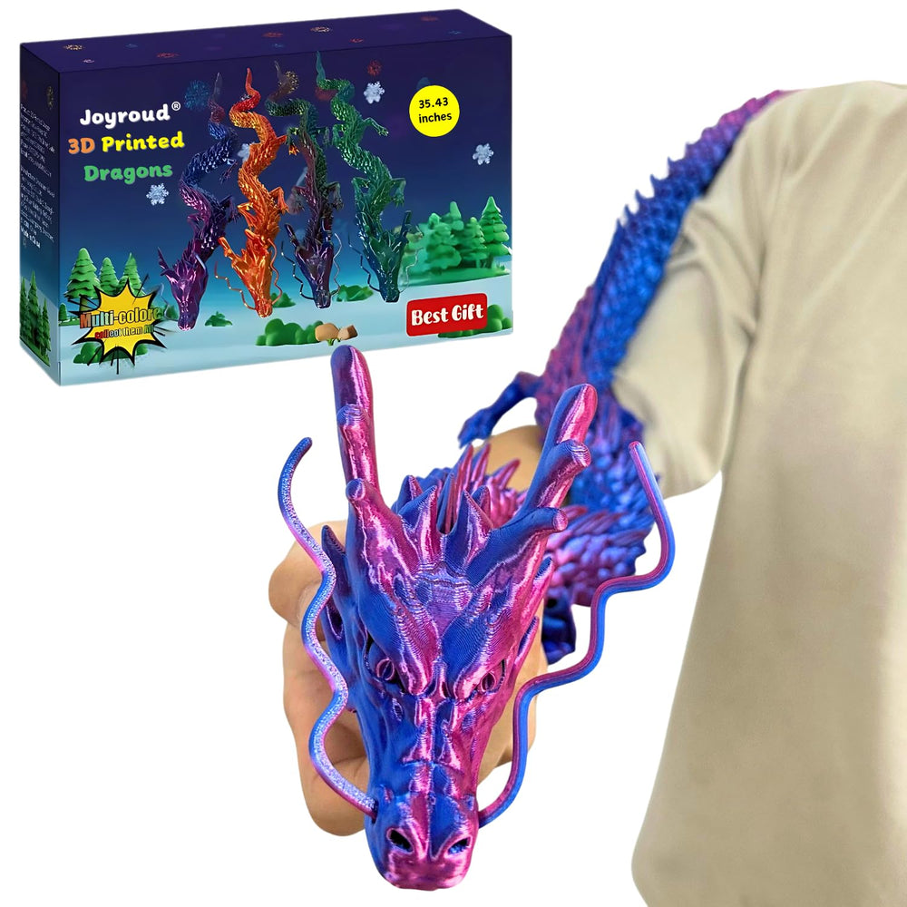 Joyroud dragon toy shown in dynamic twist for room decor and imaginative play.