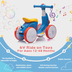 JoyRydz balance bike side view with remote control for guided play.