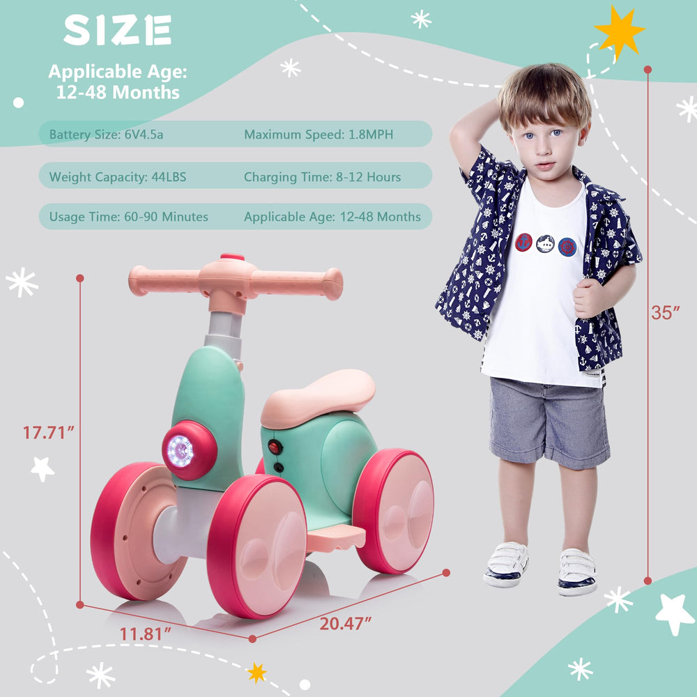 JoyRydz LED lights and music enhance indoor playtime for kids.