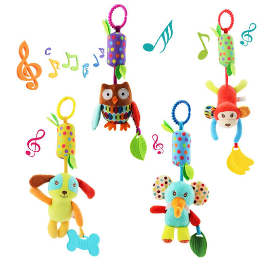 Joyshare elephant plush rattle for stroller—soft audio stimulation on the go