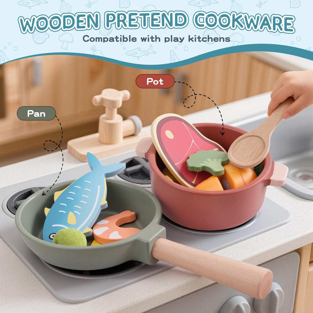 JOYSINTOY felted vegetable slices guide color recognition during kitchen play.
