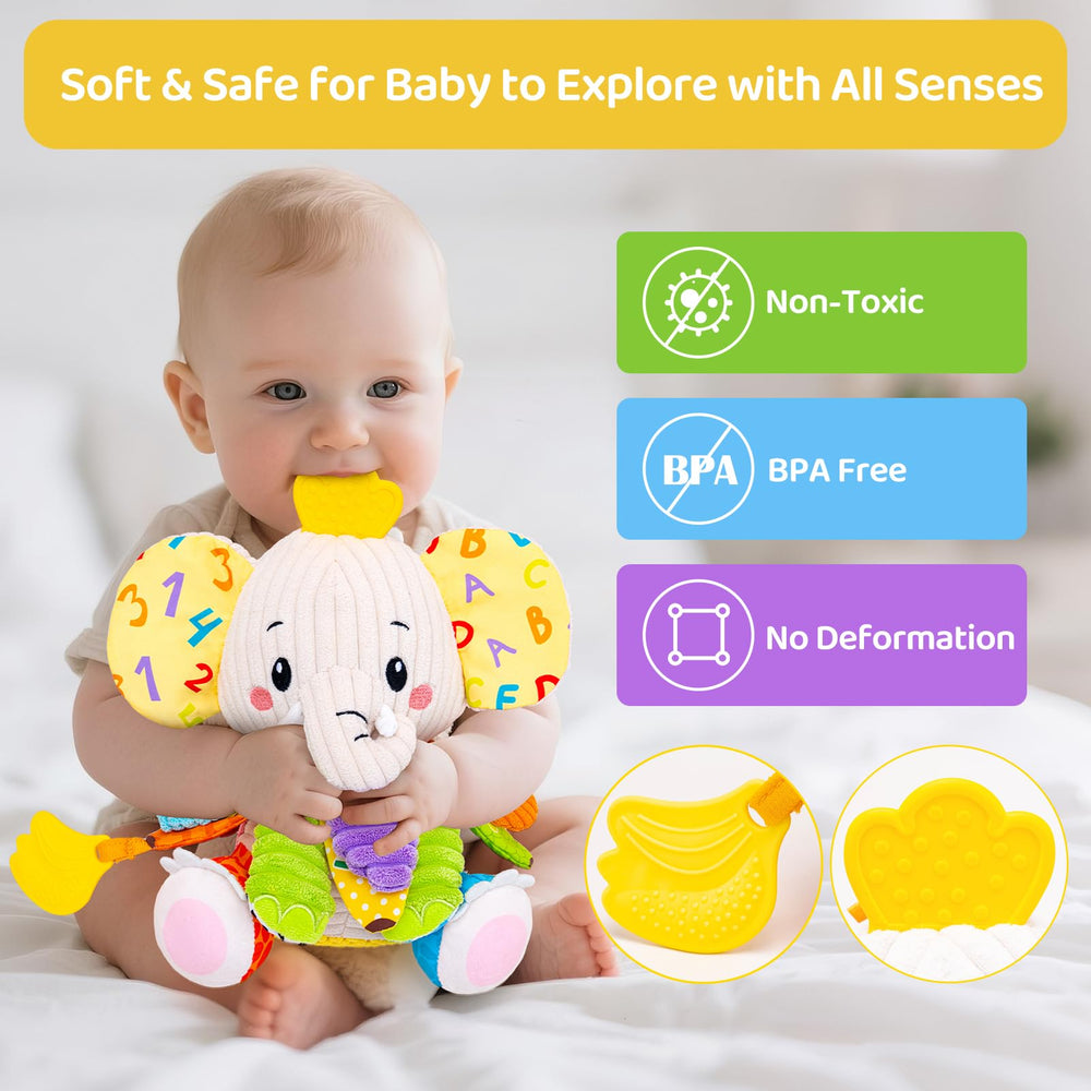 JoySpark Elephant safe materials ensure gentle, cuddly comfort.