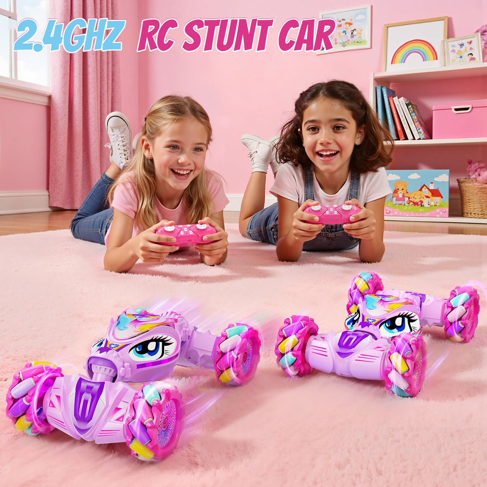 JoySpark unicorn 4WD wheels handle various surfaces for versatile play.