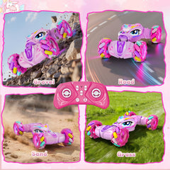 JoySpark RC car dual batteries enable extended race time for kids.