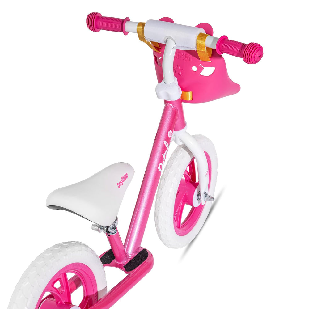 JOYSTAR 12-inch balance bike assembly guide showing simple setup.