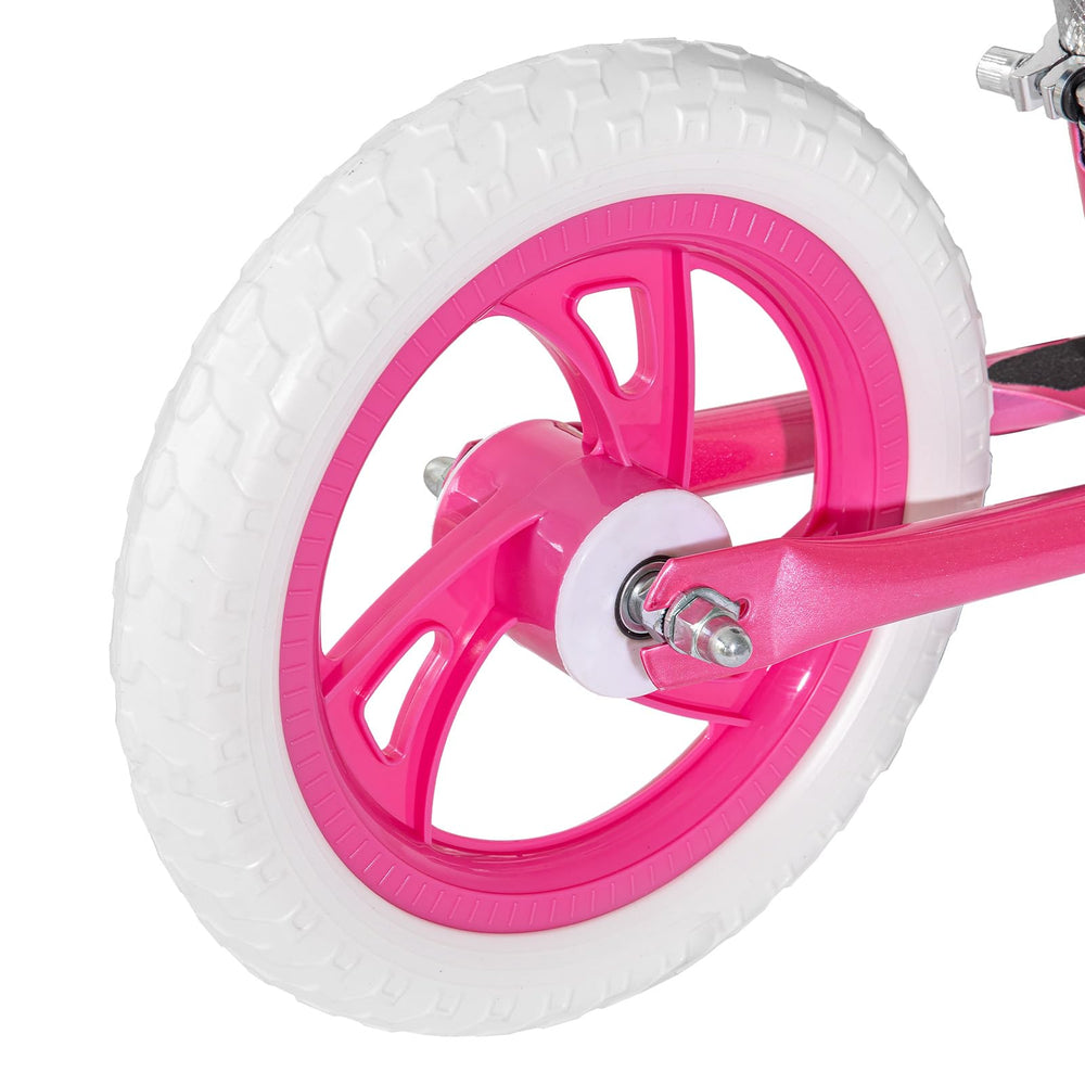 JOYSTAR 12-inch balance bike wheels and EVA tires for smooth rides.