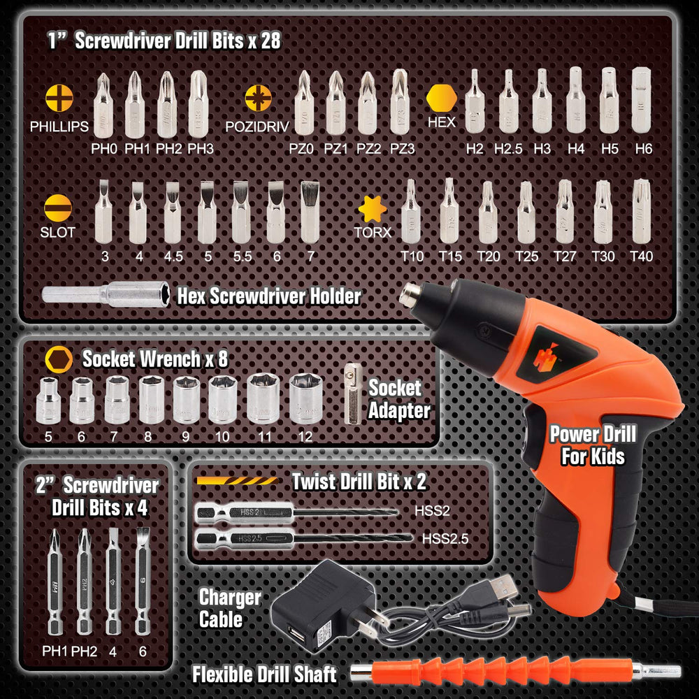 JoyTown grip design fits small hands for comfortable drilling
