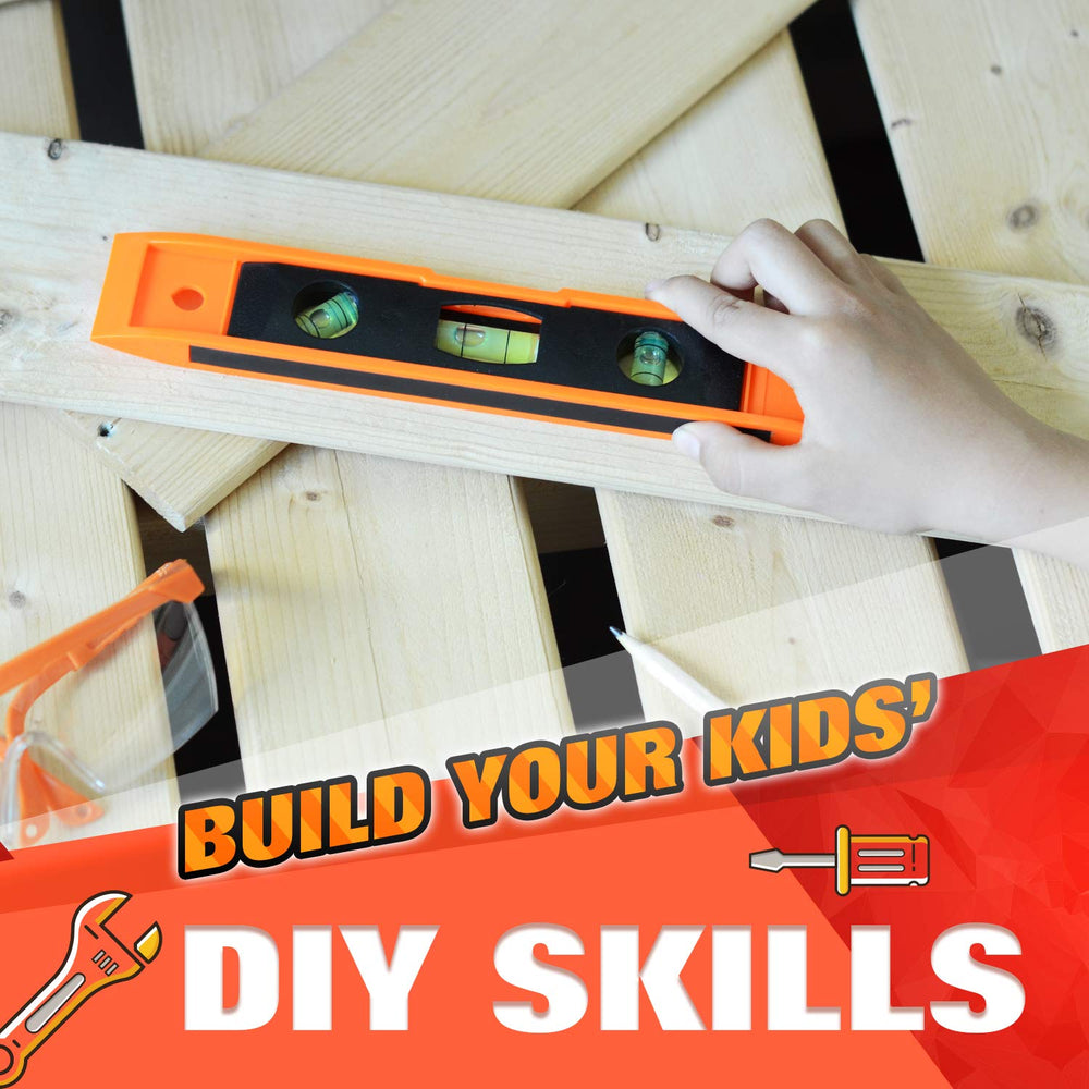 JoyTown Kids Real Tool Set magnetic screwdrivers for easy attachment and screws handling