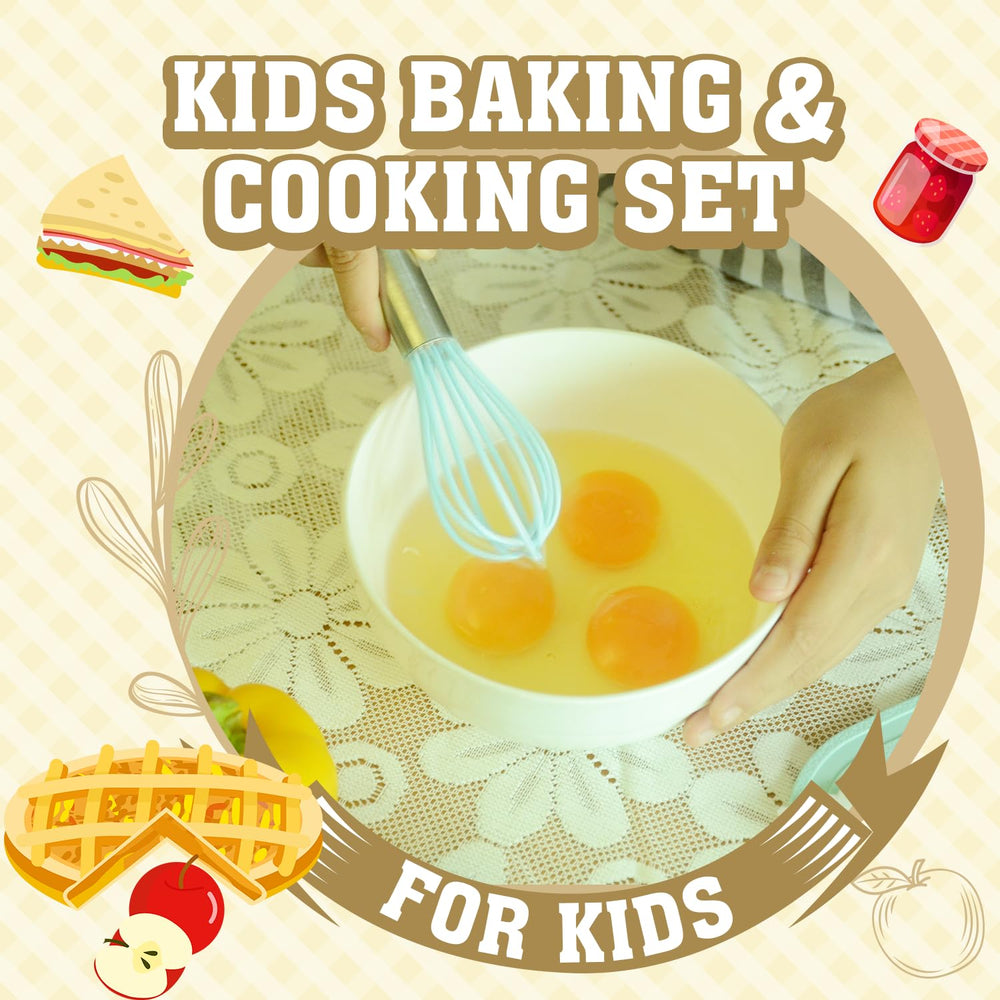 JoyTown timer, apron and chef hat ready for pretend or real kitchen practice.