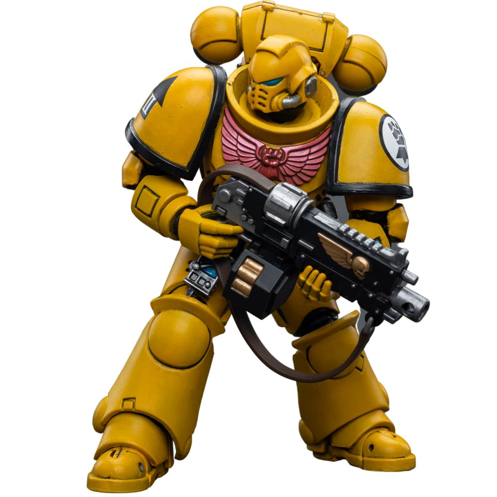JOYTOY 1/18 Imperial Fists Intercessors articulation allows dynamic posing for dioramas.