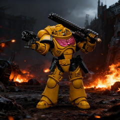 JOYTOY 1/18 Imperial Fists Intercessors detail sculpt captures meticulous armor textures.