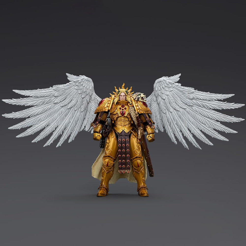 JoyToy Sanguinius armor detail with vintage paint accents for collectors.