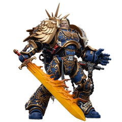 JOYTOY Ultramarines Roboute Guilliman figure back view with articulated joints for display