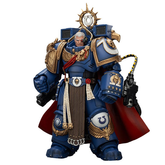 JOYTOY Marneus Calgar front view showcases MKX armour for display.