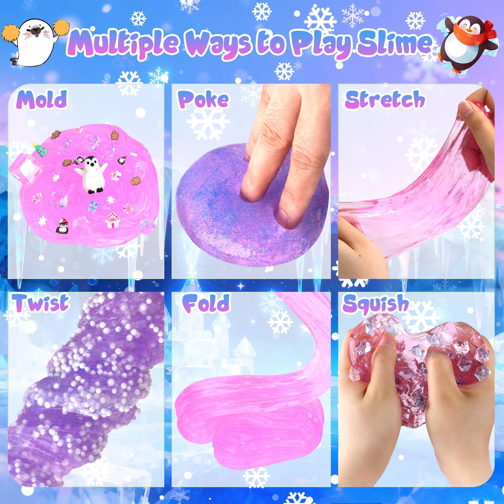 Joytry Penguin Slime Kit kids playing demonstrates focus and creativity.