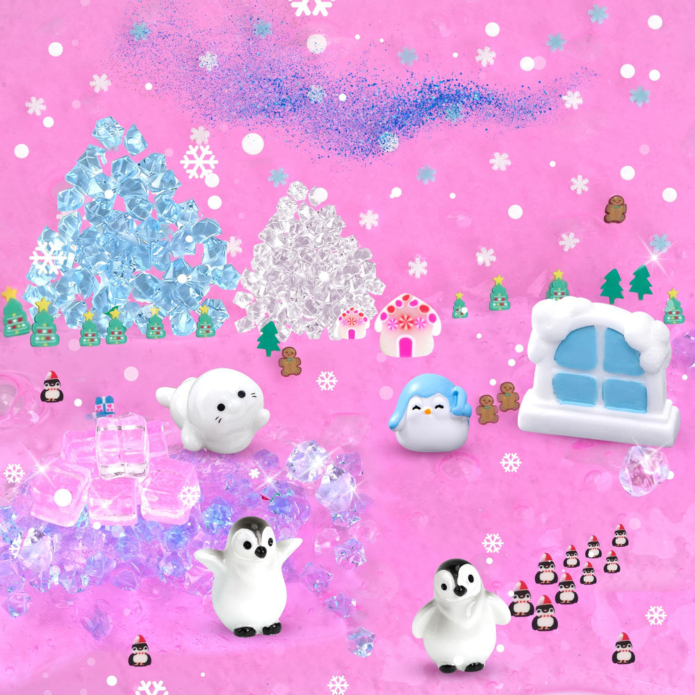 Joytry Penguin Slime Kit close-up showing soft, stretchy slime texture for easy handling.
