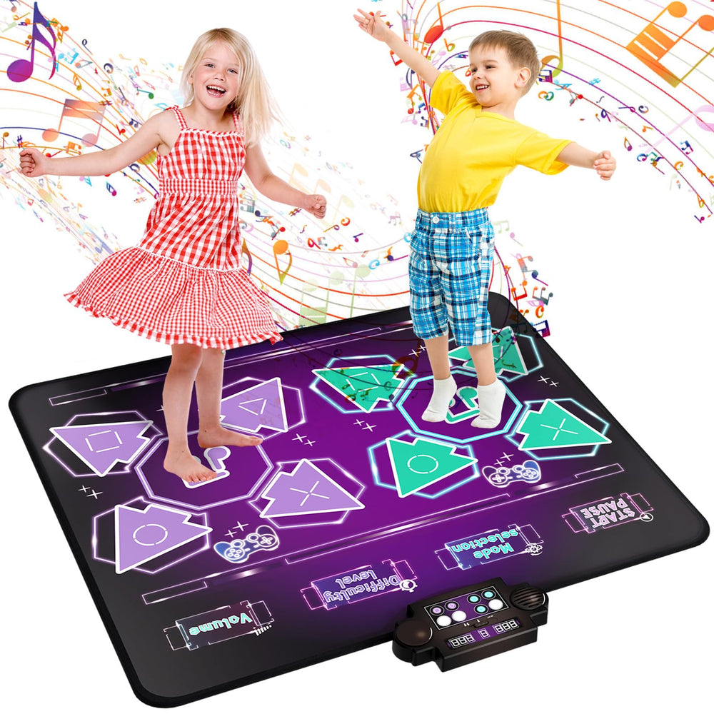 Joyvalley Kids Dance Mat in purple, 1-player mode with 8 levels to boost active play and coordination.