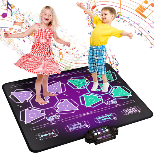 Joyvalley Kids Dance Mat in purple, 1-player mode with 8 levels to boost active play and coordination.