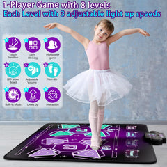Joyvalley Dance Mat purple adjustable volume for comfortable listening during dance.