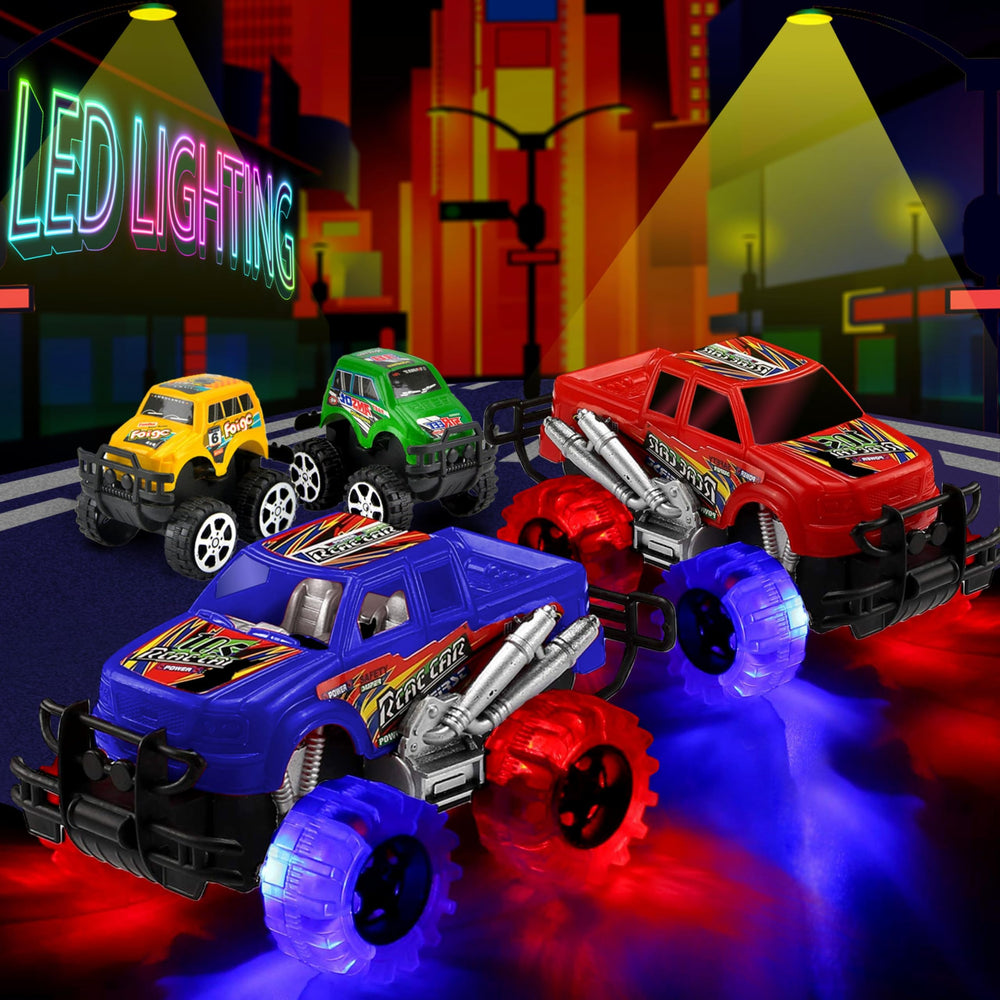 JoyX mini pull-n-go monster truck compact size for small hands and control.
